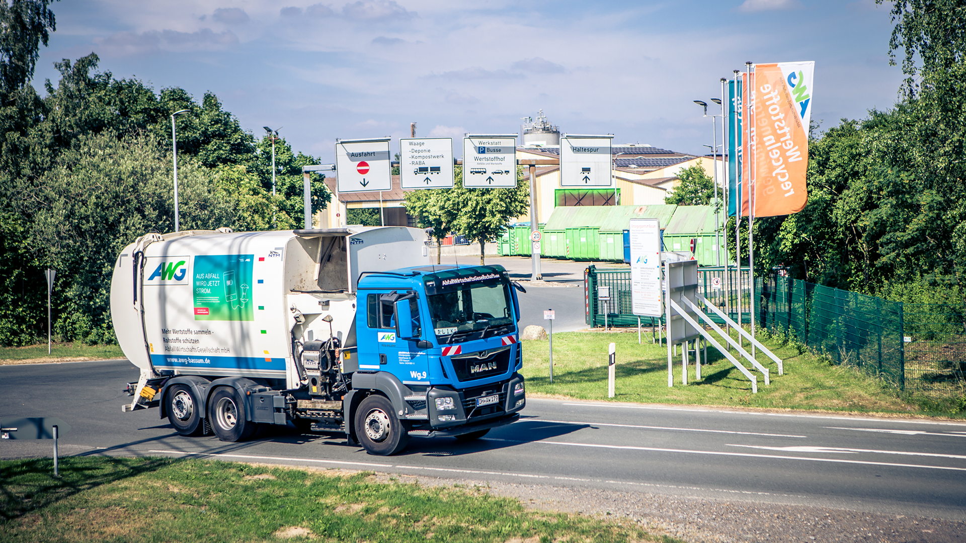 Entsorgungsfahrzeug in Bassum.